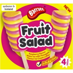 Iceland  Barratt Fruit Salad Ice Lollies 4 x 260g