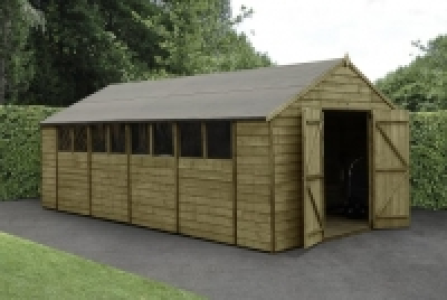 Forest Garden 10 x 20 ft Apex Overlap Pressure Treated Doubl