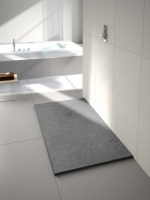 Nexa By Merlyn 30mm Rectangular Slate Fossil Grey Shower Tra