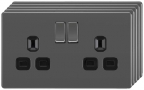 BG 13A Screwless Flat Plate Double Switched Power Socket Dou
