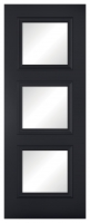 LPD Internal Antwerp 3 Lite Primed Black Solid Core Door - 8
