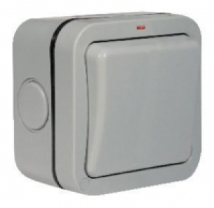 Wickes  Masterplug IP66 20A Single Exterior Double Pole Switch - Gre