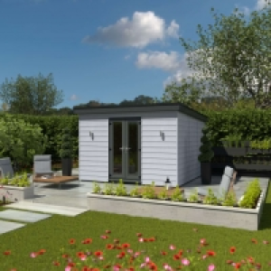 Kyube 3.74 x 3.74m Composite Horizontally Cladded Garden Roo