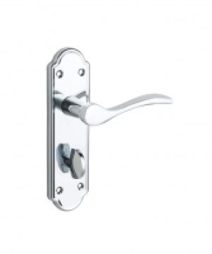 Wickes Romano Bathroom Door Handle - Polished Chrome 1 Pair