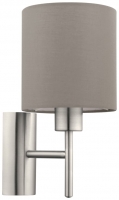 Wickes  Eglo Pasteri Taupe Wall Light with Switch - 60W