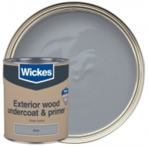 Wickes Exterior Primer & Undercoat Paint Grey 750ml