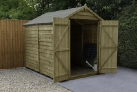 Forest Garden 8 x 6ft Apex Overlap Pressure Treated Double D