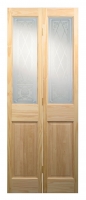 Wickes  Wickes Skipton Glazed Clear Pine 4 Panel Internal Bi-Fold Do