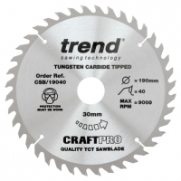 Wickes  Trend CSB/19040 40 Teeth Combination Cut Craft Circular Saw 