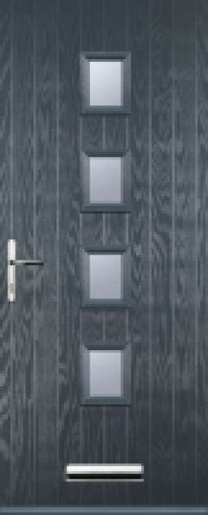 Euramax 4 Square Right Hand Grey Composite Door - 880 x 2100