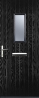 Wickes  Euramax 1 Square Right Hand Black Composite Door - 840 x 210