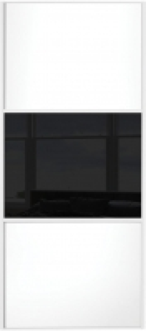 Spacepro Sliding Wardrobe Door Wideline White Panel & Black