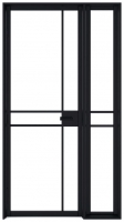 Wickes  LPD Internal Greenwich 3 Lite Demi Panel Primed Black Solid 