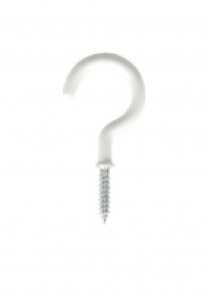 Wickes Shouldered Cup Hooks - White 25mm Pack of 10