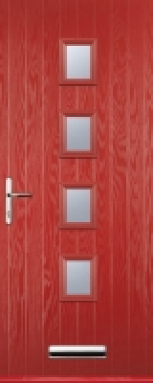 Euramax 4 Square Right Hand Red Composite Door - 840 x 2100m £865.00