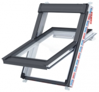 Keylite Centre Pivot Double Glazed White PVC Roof Window - 7