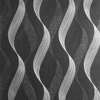 Wickes  Arthouse Luxe Ribbon Black & Silver Wallpaper 10.05m x 53cm