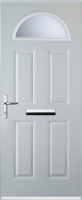 Wickes  Euramax 4 Panel 1 Arch Right Hand White Composite Door - 920
