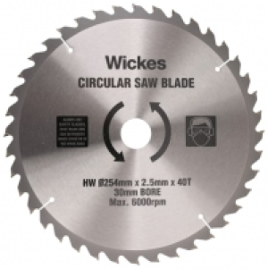 Wickes 40 Teeth Tct Circular Saw Blade - 254mm x 30mm