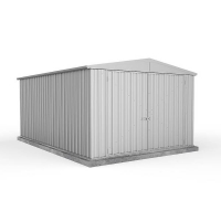 Homebase Not Included Absco 10 x 15ft Utility Workshop Apex Metal Shed - Zinc