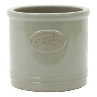 Homebase Glazed Terracotta Country Living Heritage Sage Cylinder Pot - 38cm