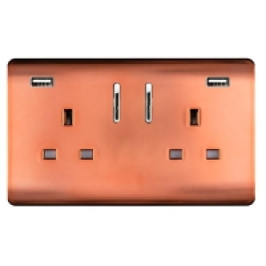 Trendi Switch 2 Gang 13Amp Double Socket and 2 USB Ports - C £14.95