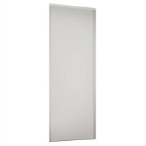 Steel & Mfc White Panel Sliding Wardrobe Door with White Frame (W)762mm