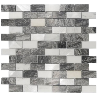 Homebase Marble And Metal HoM Marble Luxe Mosaic Tile Sheet