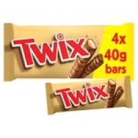 Morrisons  Twix Chocolate Biscuit Snack Size Twin Bars Multipack 4 x 40