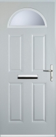 Wickes  Euramax 4 Panel 1 Arch Left Hand White Composite Door - 920 