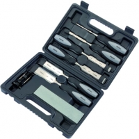 Wickes  Wickes Powagrip Wood 8 Piece Chisel Set with Honing Guide & 