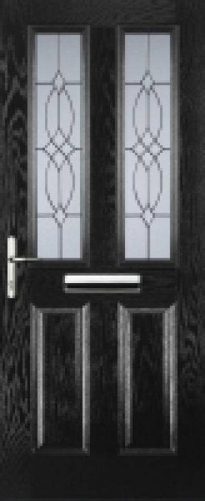 Euramax 2 Panel 2 Square Right Hand Black Composite Door - 8
