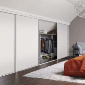 Spacepro Heritage Loft Sliding Door White Frame White Panel