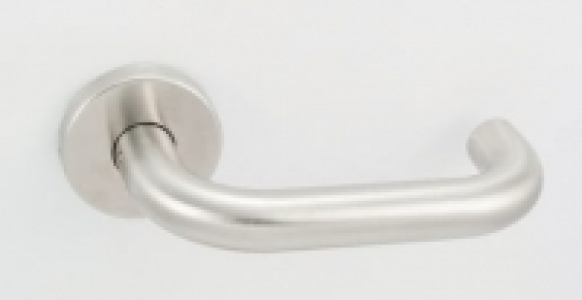4FireDoors Roundbar Round Rose Lever Door Handle - Satin Alu