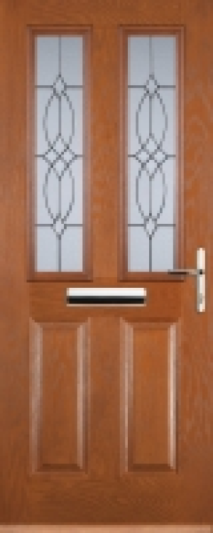 Euramax 2 Panel 2 Square Left Hand Oak Composite Door - 920
