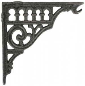 Lacquered Steel Roman with Hook Shelving Bracket - 200 x 200