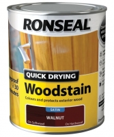 Wickes  Ronseal Quick Drying Woodstain - Satin Walnut 750ml
