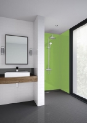 Mermaid Lime Matt Acrylic 2 Sided Shower Panel Kit - 1200 x