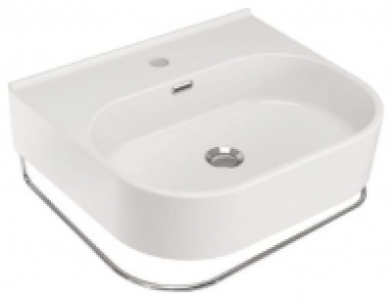 Wickes Siena 1 Tap Hole Wall Hung Basin with Polished Steel