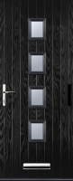 Wickes  Euramax 4 Square Right Hand Black Composite Door - 880 x 210