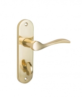 Wickes  Wickes Elda Bathroom Door Handle - Polished Brass 1 Pair