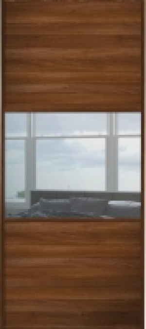 Spacepro Sliding Wardrobe Door Wideline Walnut Panel & Mirro