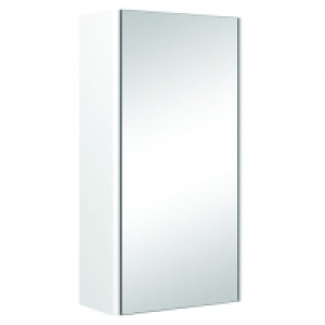 Wickes  Wickes Semi-Frameless White Single Mirror Bathroom Cabinet -