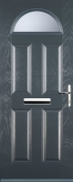 Wickes  Euramax 4 Panel 1 Arch Left Hand Grey Composite Door - 840 x