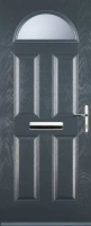 Euramax 4 Panel 1 Arch Left Hand Grey Composite Door - 840 x