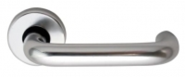 4FireDoors Roundbar Round Rose Lever Door Handle - Satin Sta