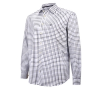 Partridges Hoggs Hoggs Turnberry Cotton Twill Long Sleeve Shirt - Navy Check 