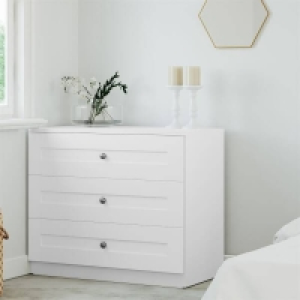 Self Assembly Required Fitted Bedroom Shaker 3 Drawer Chest - White