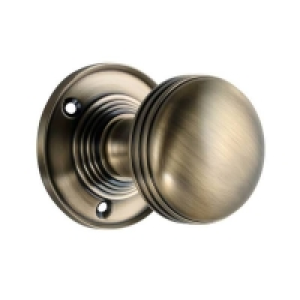 Homebase Zamack Sandleford Edgeworth Mortice Knob Set - Antique Brass