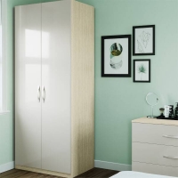 Homebase Self Assembly Required Fitted Bedroom Slab Double Wardrobe - Cashmere